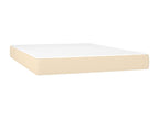 Sommier tapissier avec matelas et LED Crème 140x190 cm Tissu OAMD43158