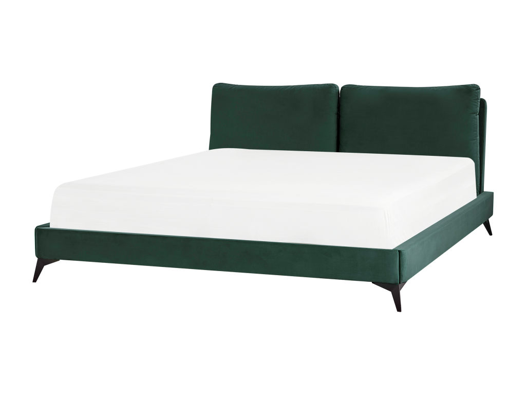 Lit avec sommier Velours Boislis 180x200 cm Vert émeraude ZZYB48912