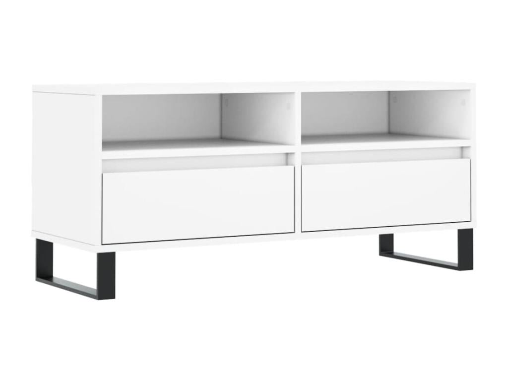 Meuble TV blanc 100x34,5x44,5 cm bois d'ingénierie VJHV54010