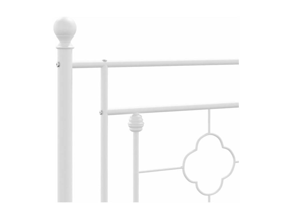 Cadre de lit métal avec tête de lit-pied de lit blanc 200x200 VPIP09182