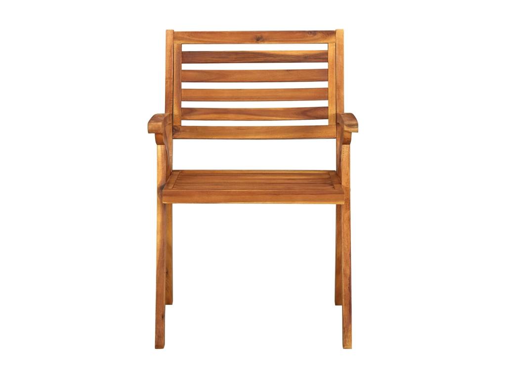 Chaises de jardin avec coussins lot de 8 Bois d'Boislis solide NGEF25340