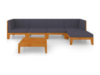 Salon de jardin 6 pcs avec coussins Bois d'Boislis solide SRWT23149
