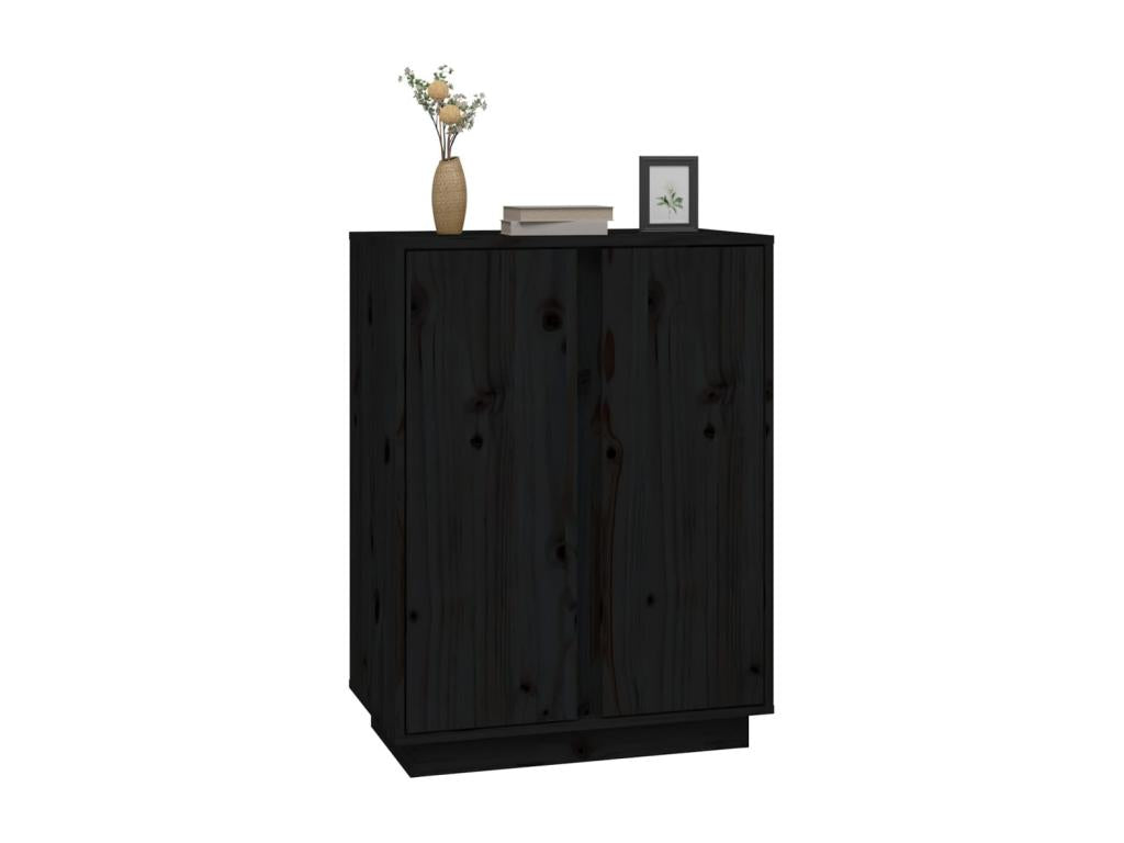 Buffet Noir 60x35x80 cm Mobenze massif de pin KMVS78853