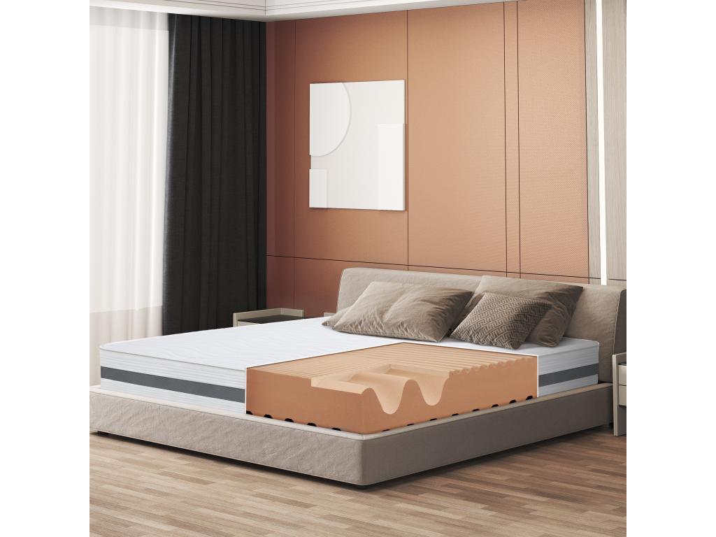 Matelas Simple 95x205 à mémoire orthopédique - Hauteur 25 cm - Fabriqué en Italie CTRB88551