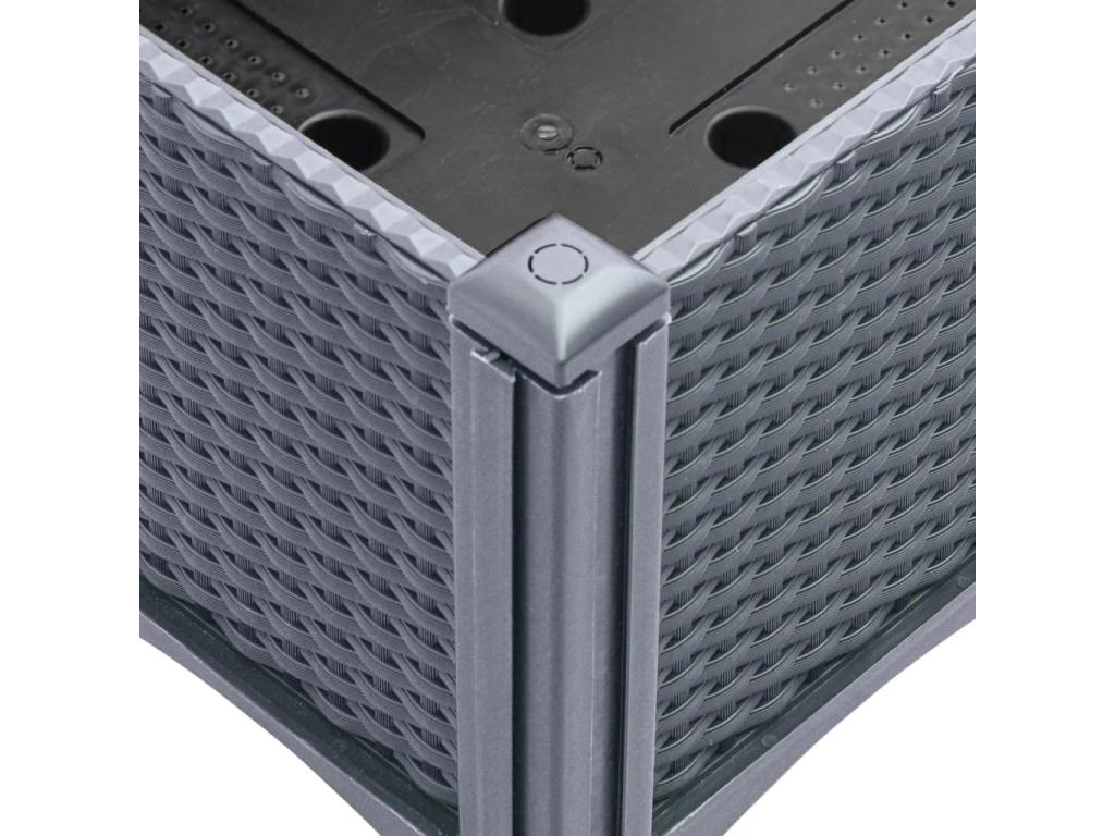 Jardinière avec treillis gris 120x40x142 cm PP TDGS84007