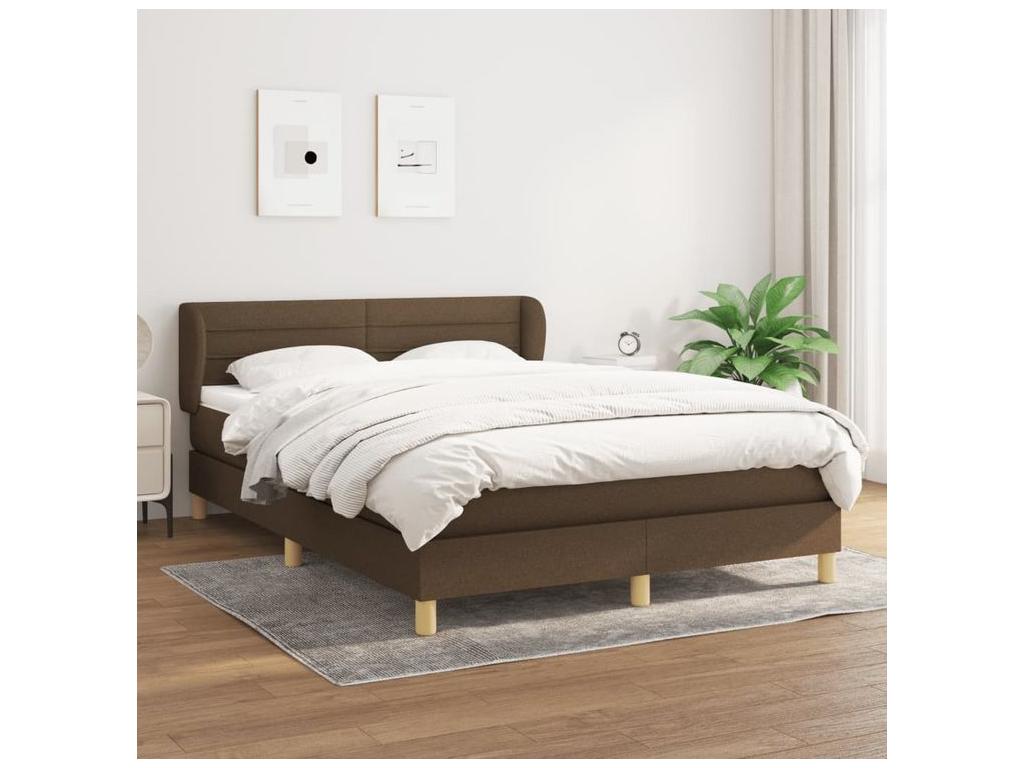 Sommier à Boislis de lit avec matelas Marron foncé 140x190 SVJM87775