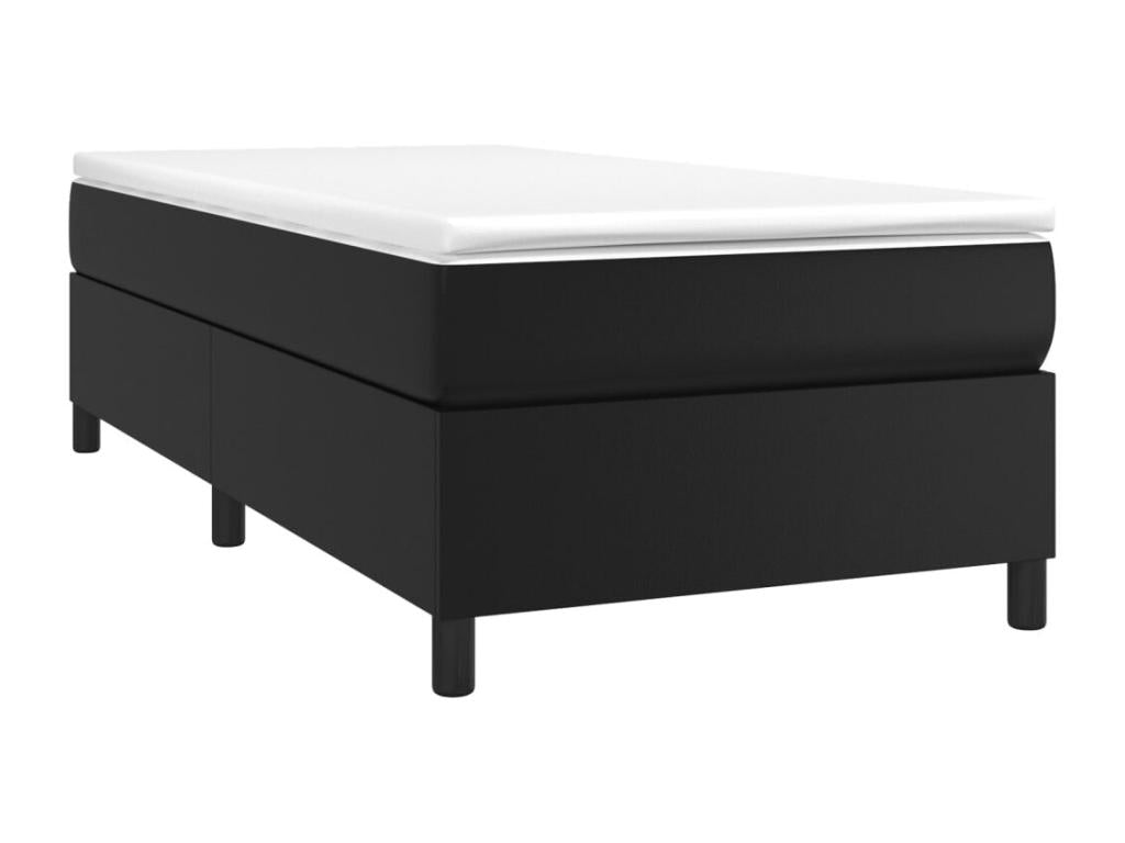 Sommier à Mobenze de lit avec matelas Noir 100x200 cm Similicuir EKEL90716