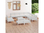 Salon de jardin 12 pcs Bois de pin massif Blanc 6 VBIQ88205