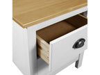 Table de chevet 2 tiroirs pin massif clair et blanc Mobenze SOCC51300