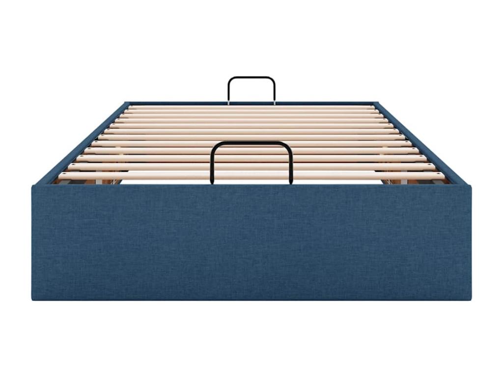 Cadre de lit ottoman sans matelas bleu 90x190 cm tissu JQQM33915