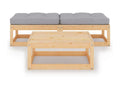Salon de jardin 3 pcs avec coussins Mobenze de pin massif 12 HQOT72248