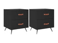 Tables de chevet 2 pcs noir 40x35x47.5 Mobenze d'ingénierie VVVH81362