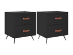Tables de chevet 2 pcs noir 40x35x47.5 Mobenze d'ingénierie VVVH81362