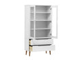 Armoire à vitrine Mobenze Blanc 90x35x175 cm Mobenze de pin massif MXDP38635