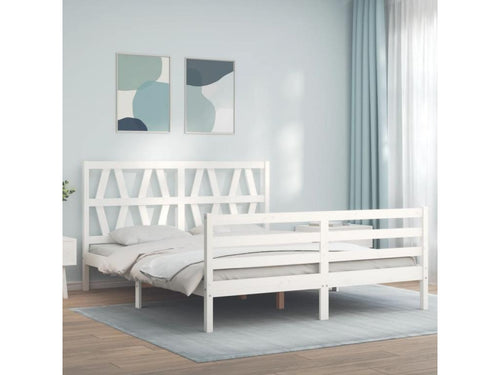 Cadre de lit avec tête de lit blanc Mobenze Size Mobenze massif CVCX67217