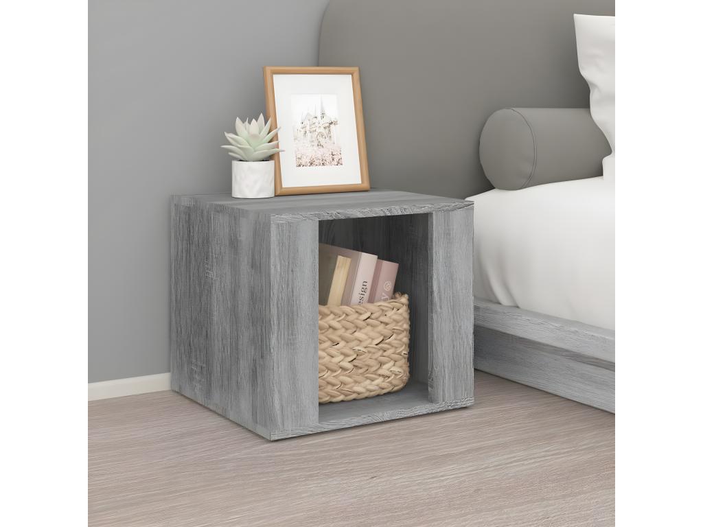 Table de chevet Boislis gris 41x40x36 Bois d'ingénierie ULMH71572