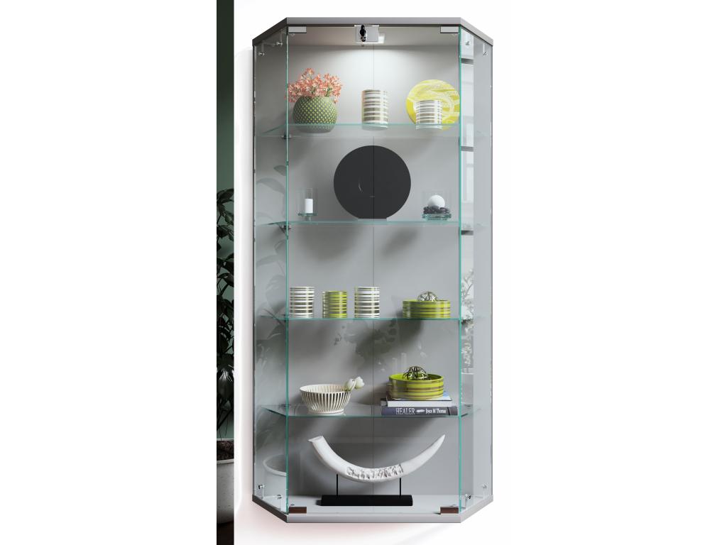 Mobenze mur vitrine suspendue vitrine en verre vitrine murale vitrine en verre Mobenze L Argent GOKK07840