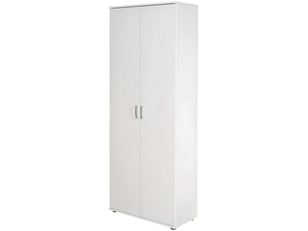 Armoire Blanc avec 5 étagères et 2 Portes Dim L70 x P34 x H189 cm IHJB25559
