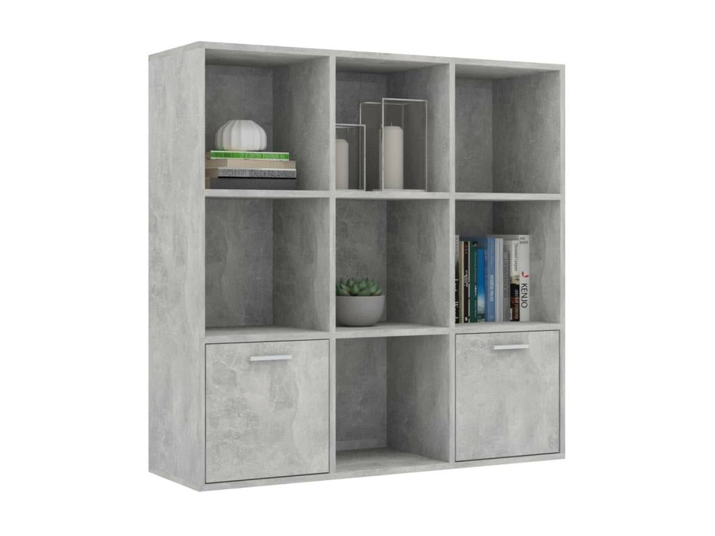 Bibliothèque Gris béton 98x30x98 2 KNHH87665
