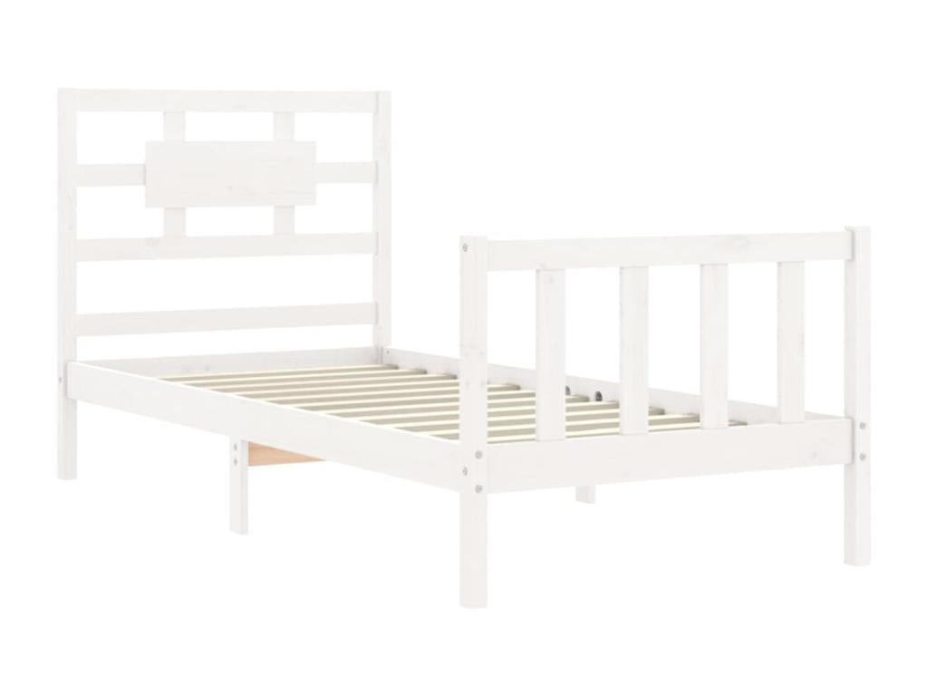 Cadre de lit sans matelas blanc bois de pin massif NMEK71879