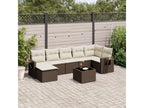 Salon de jardin 8 pcs avec coussins marron résine tressée OBIE97328