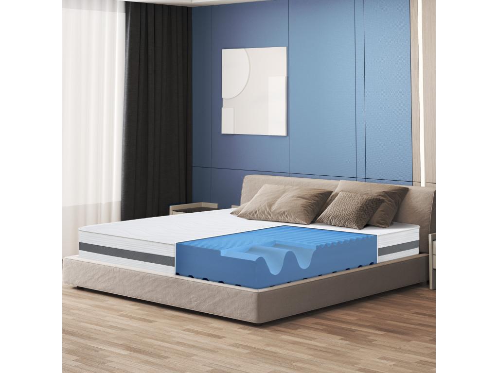 Matelas Double165x210 à mémoire orthopédique - Hauteur 20 cm - Fabriqué en Italie DPKB90621