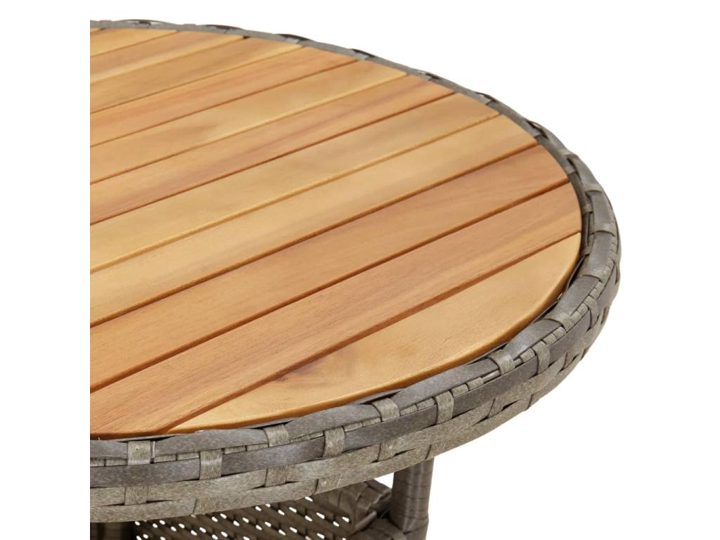 Table de jardin 60x75 cm Mobenze et résine tressée Gris PSHF29756