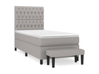 Sommier à Boislis de lit avec matelas Gris clair 90x200 Tissu TYMW50215