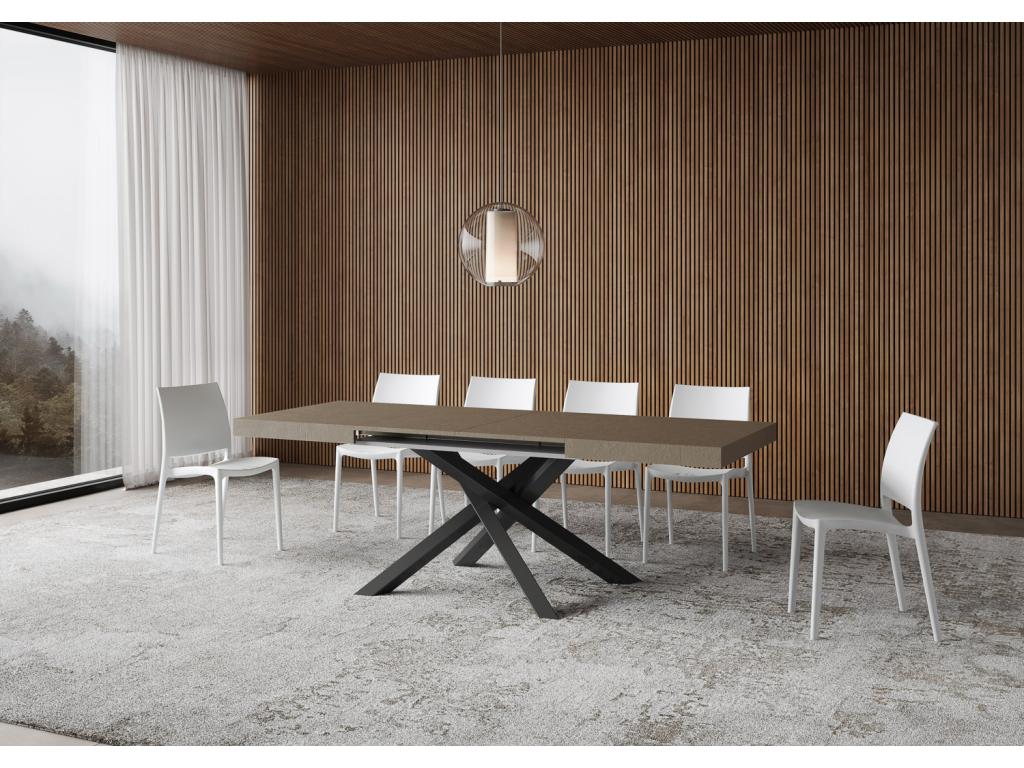 Table extensible 90x140/244 cm Mobenze pieds anthracite ZHZJ78518