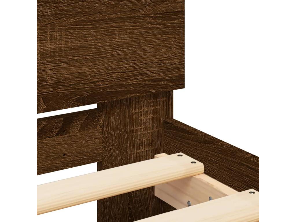 Cadre de lit sans matelas chêne marron 180x200 cm RGVP33078
