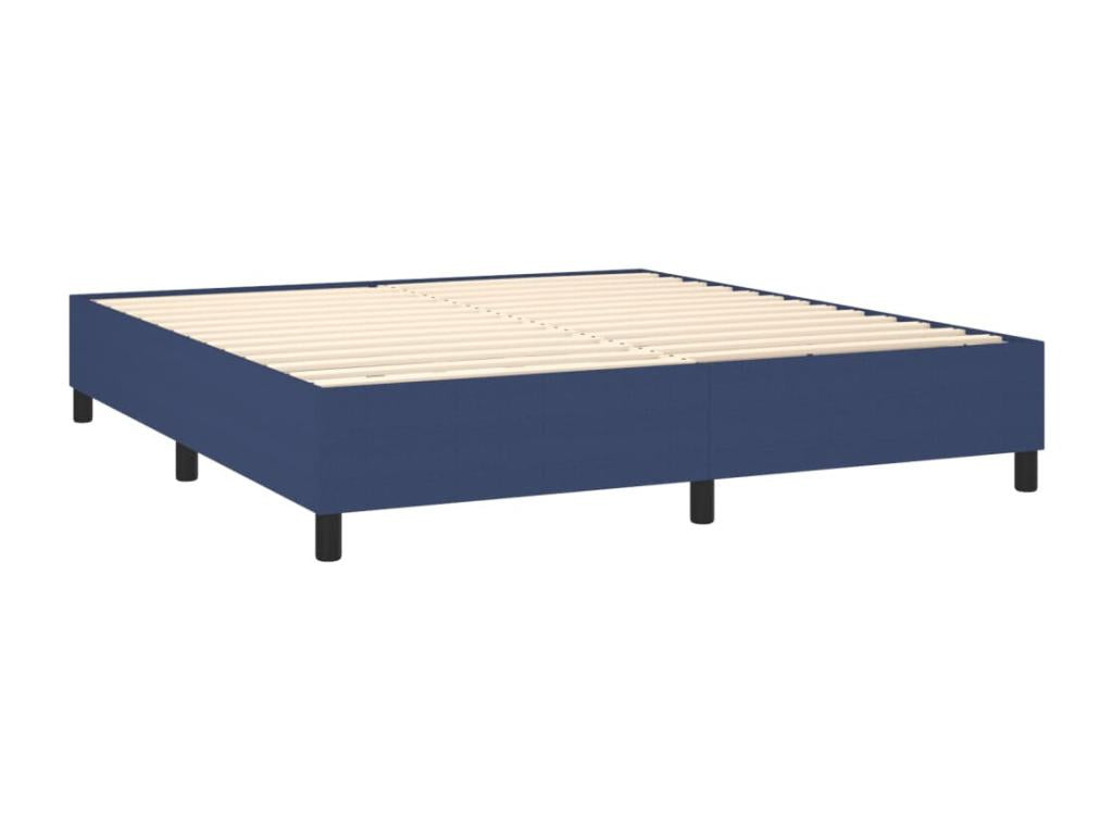 Sommier tapissier avec matelas et LED Bleu 160x200 cm Tissu BTKE82457