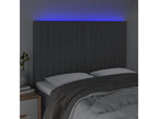 Tête de lit à LED Gris foncé 144x5x118/128 cm Tissu NIXV07654