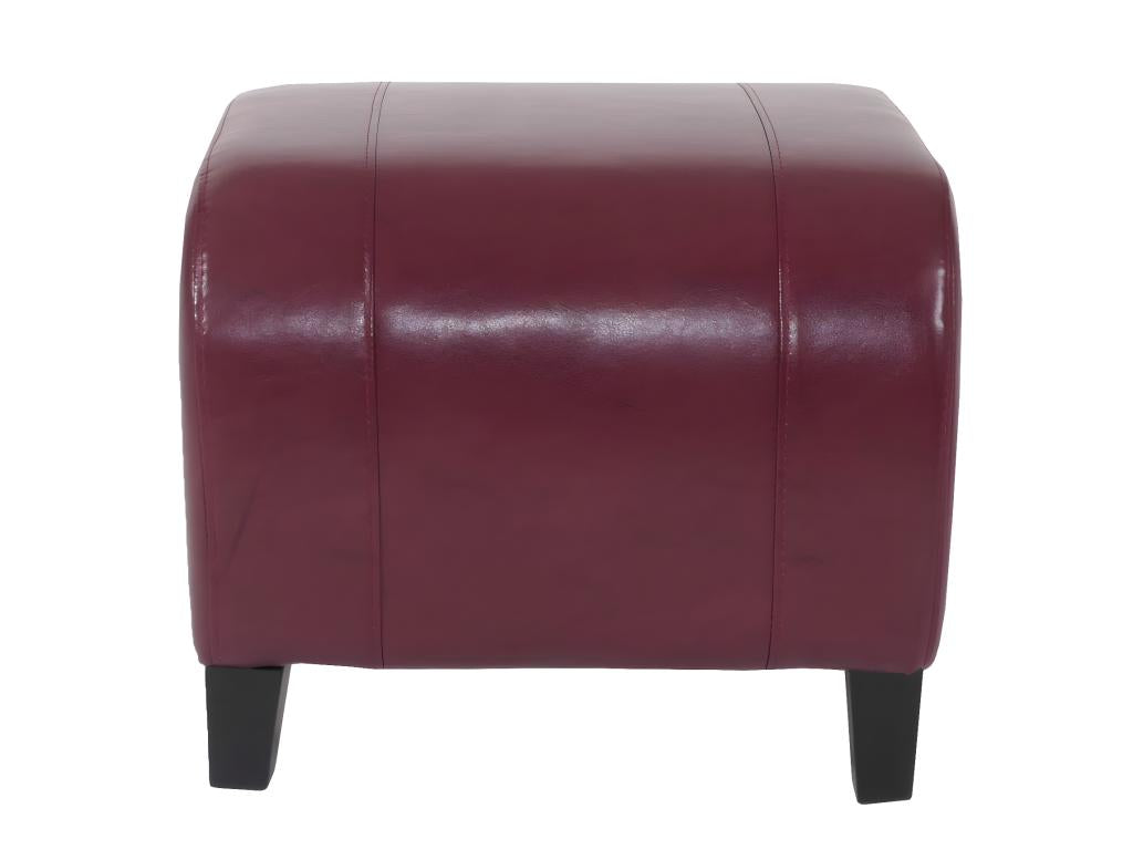 Tabouret pouf cuir Luxameub 39x45x47cm rouge MXMH96500