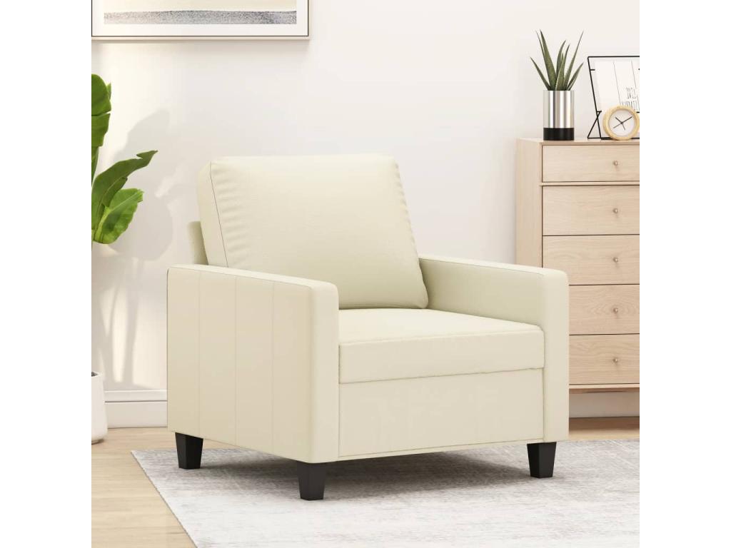 Fauteuil Crème 60 cm Similicuir XJVM83665