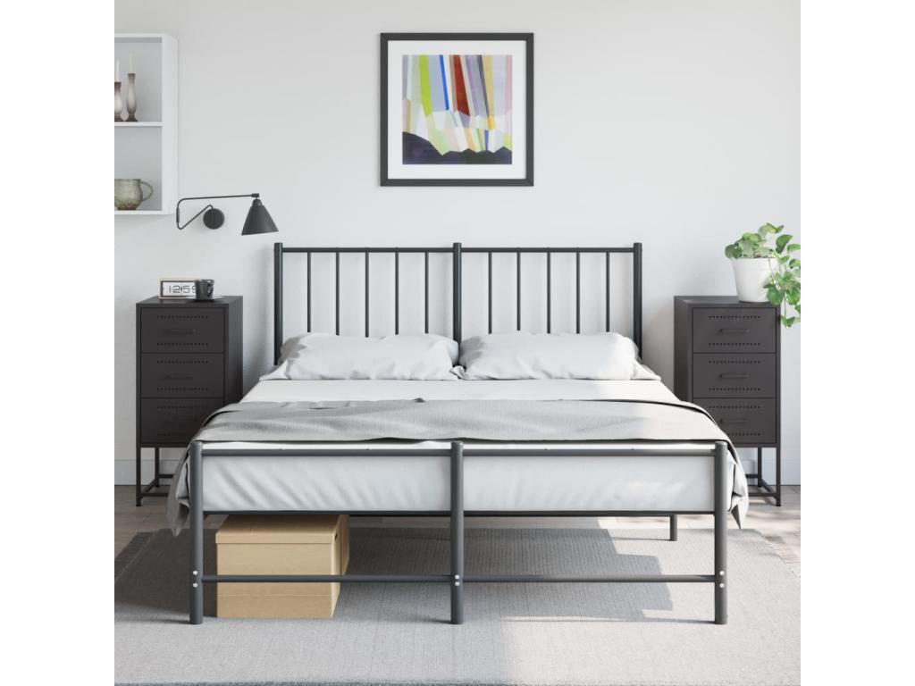 Tables de chevet 2 pcs noir 36x39x78 cm acier IVHX79454