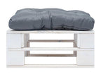 Repose-pied palette de jardin avec coussin gris Blanc Bois ZDJO32504