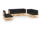 Salon de jardin 7 pcs avec coussins Bois de pin massif NPTN67643