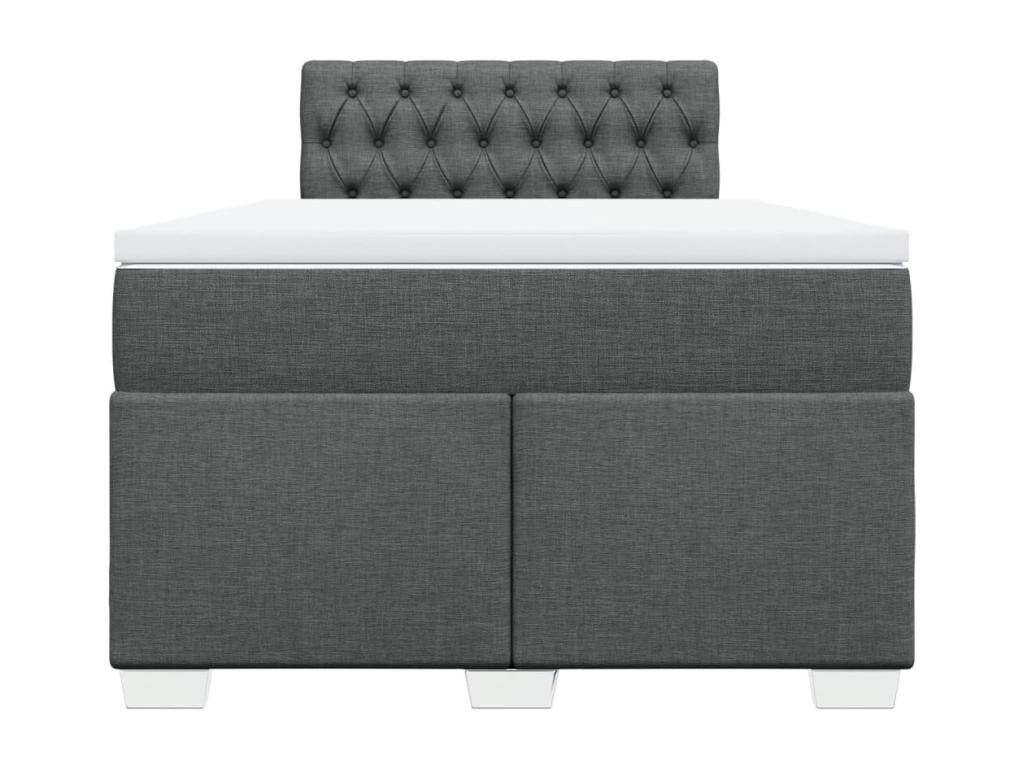 Sommier à Boislis de lit avec matelas gris foncé 120x190cm tissu CPTV23370