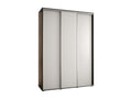 ARMOIRE Boislis 1 À PORTES COULISSANTES 235.2/180/60 3 portes Noir/Blanc/Argent SGER89988