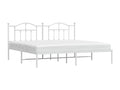Cadre de lit métal avec tête de lit blanc 193x203 cm WKYM94438
