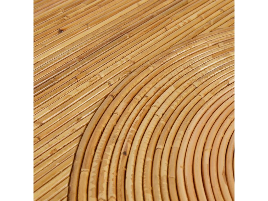 Table basse table de salon ronde en bois de rotin coloris naturel - diamètre 70 x Hauteur 45 cm ELAV29085
