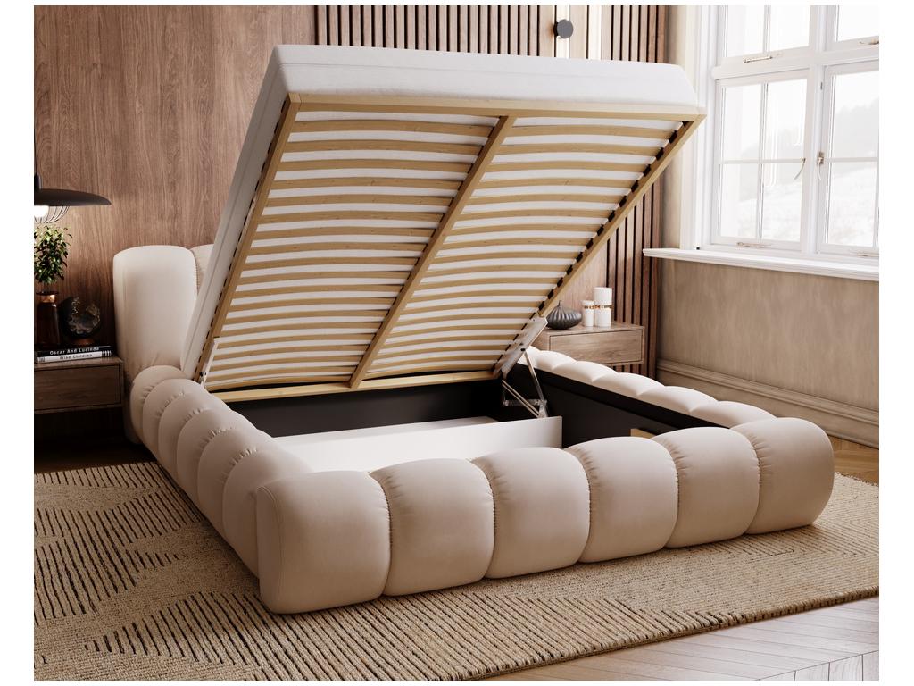 Boislis Lit avec sommier 140x200 Cloud - Lit rembourré Lit adulte - Lit double avec Rangement tête de lit - Velvet Gris Boislis 21 XIHC58533