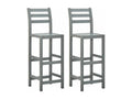 Tabourets de bar lot de 2 gris bois d'Boislis massif TJWI35058