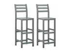 Tabourets de bar lot de 2 gris bois d'Boislis massif TJWI35058