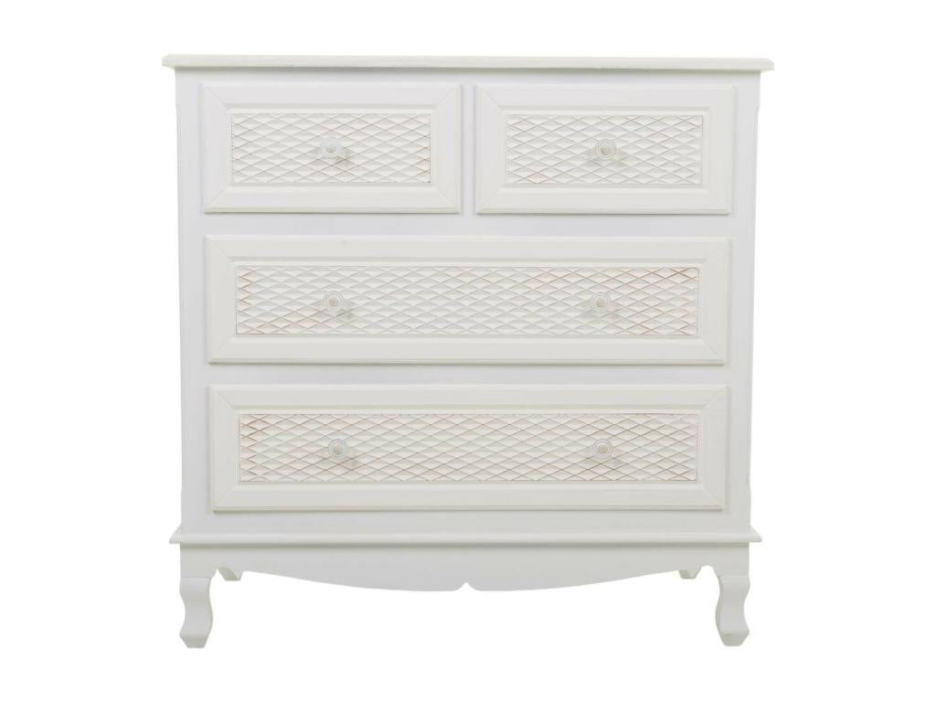 Commode en bois blanche 80,5x40x81h AIDB87030