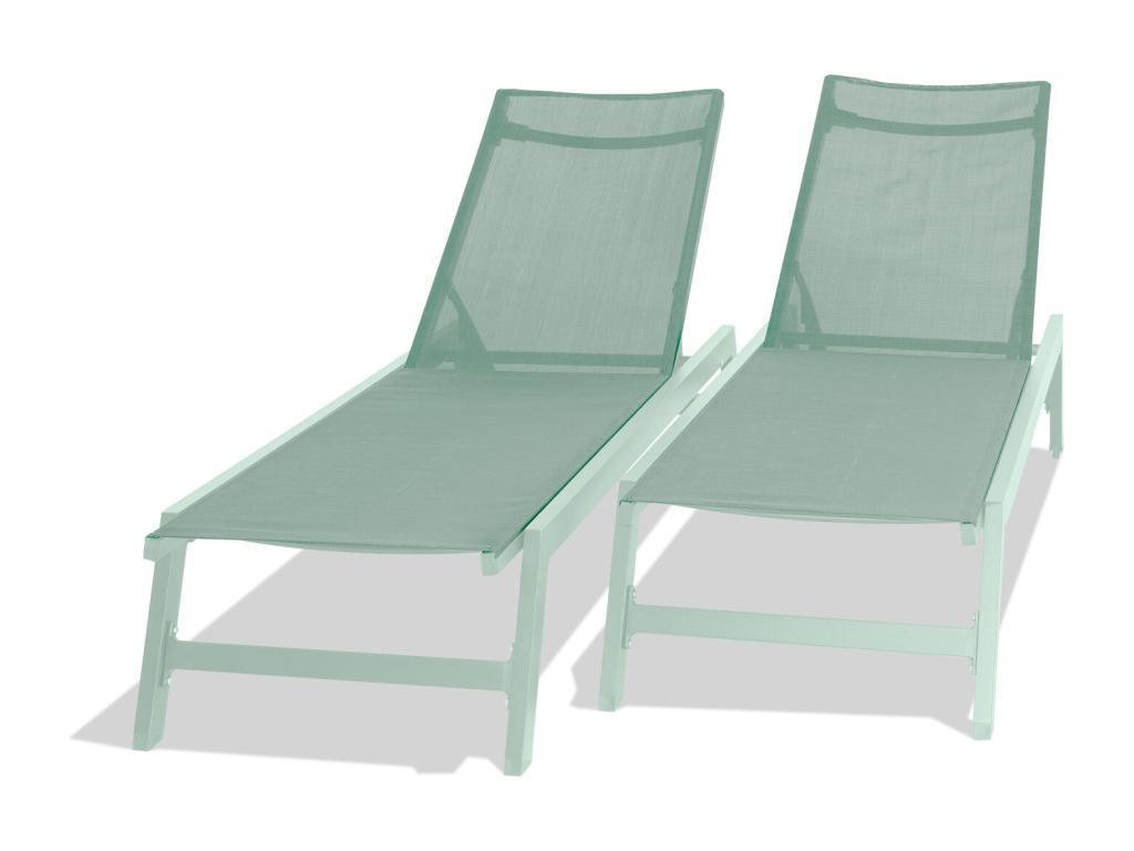 Mobenze - Ensemble de 2 chaises longues de jardin en aluminium et Mobenze CVCH88560