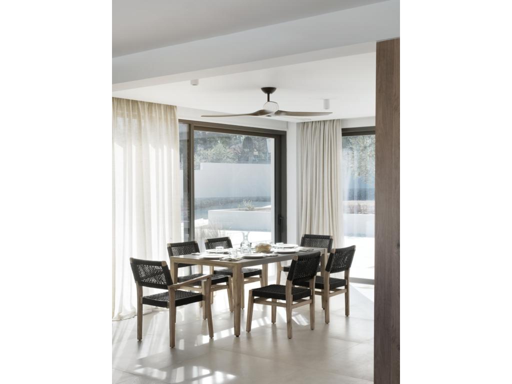 Lot de 4 chaises en Boislis avec tressage en corde grise JLXP84337