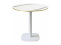 Table ronde 70 cm - modèle Round blanc marbre blanc chants laiton HISB89621
