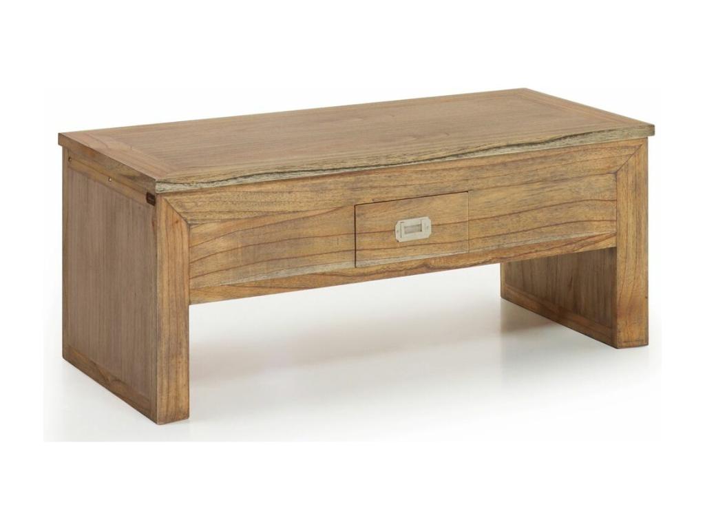 Table basse rectangulaire relevable en bois massif naturel de Boislis Mazari 110cm EFNS04668