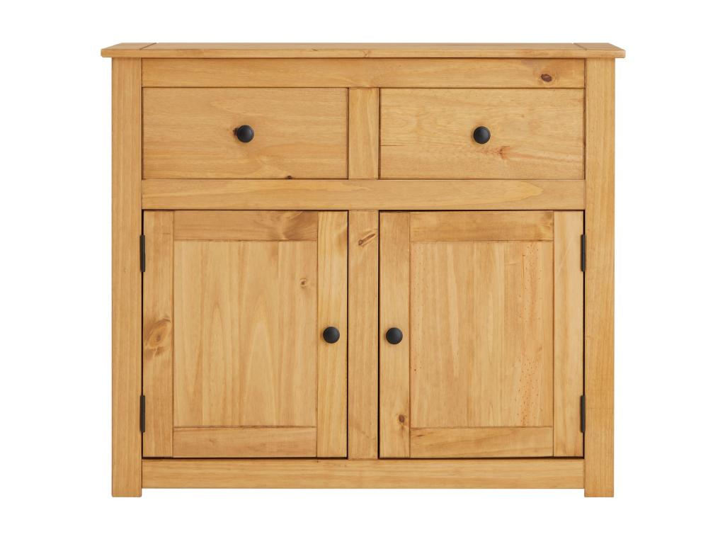 Buffet Mobenze commode en Mobenze style maison de campagne avec 2 portes et 2 tiroirs en pin massif finition teinté NQJV13120
